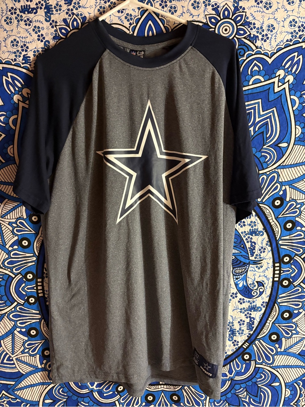 NFL Dallas Cowboys Gray and Navy Star Short Sleeve Shirt